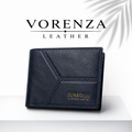 Men's Leather Bi-Fold Wallet – Midnight Blue Classic