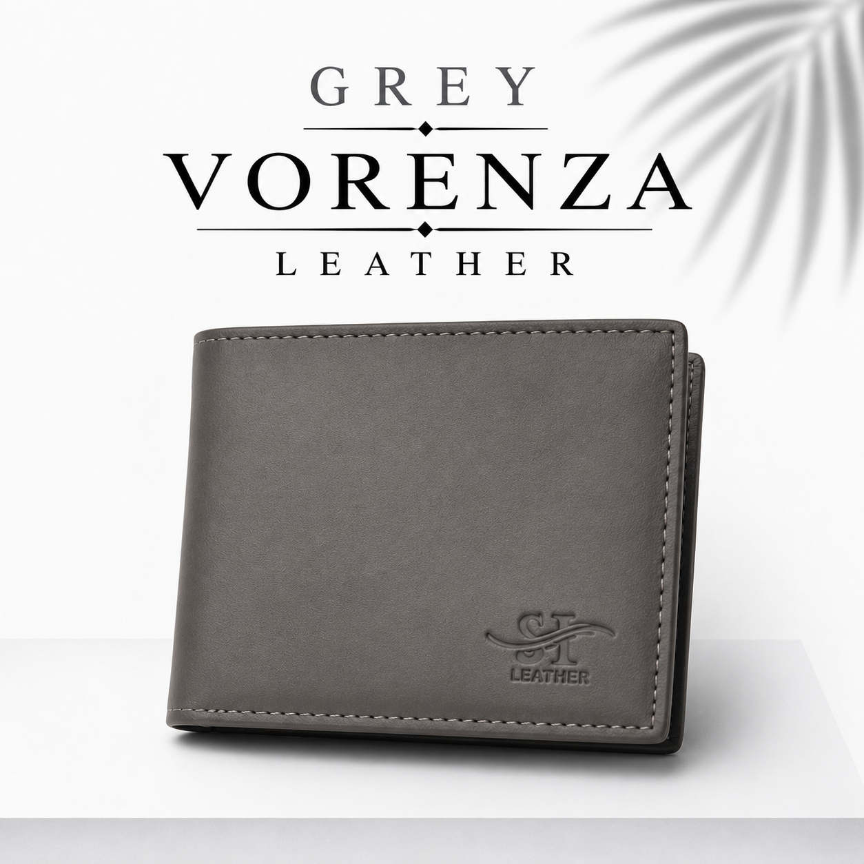 Vorenza Leather Men's Premium Bifold Wallet – Grey