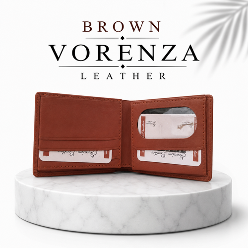 Vorenza Leather Men's Premium Bifold Wallet – Brown